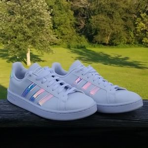 Adidas Holographic Courtside Sneakers - Size 9